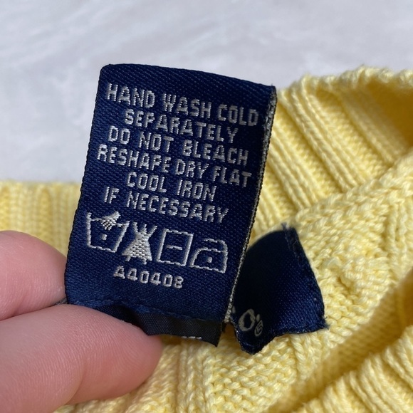Denim & Co. Cable Knit Sweater Yellow Medium - Picture 7 of 8